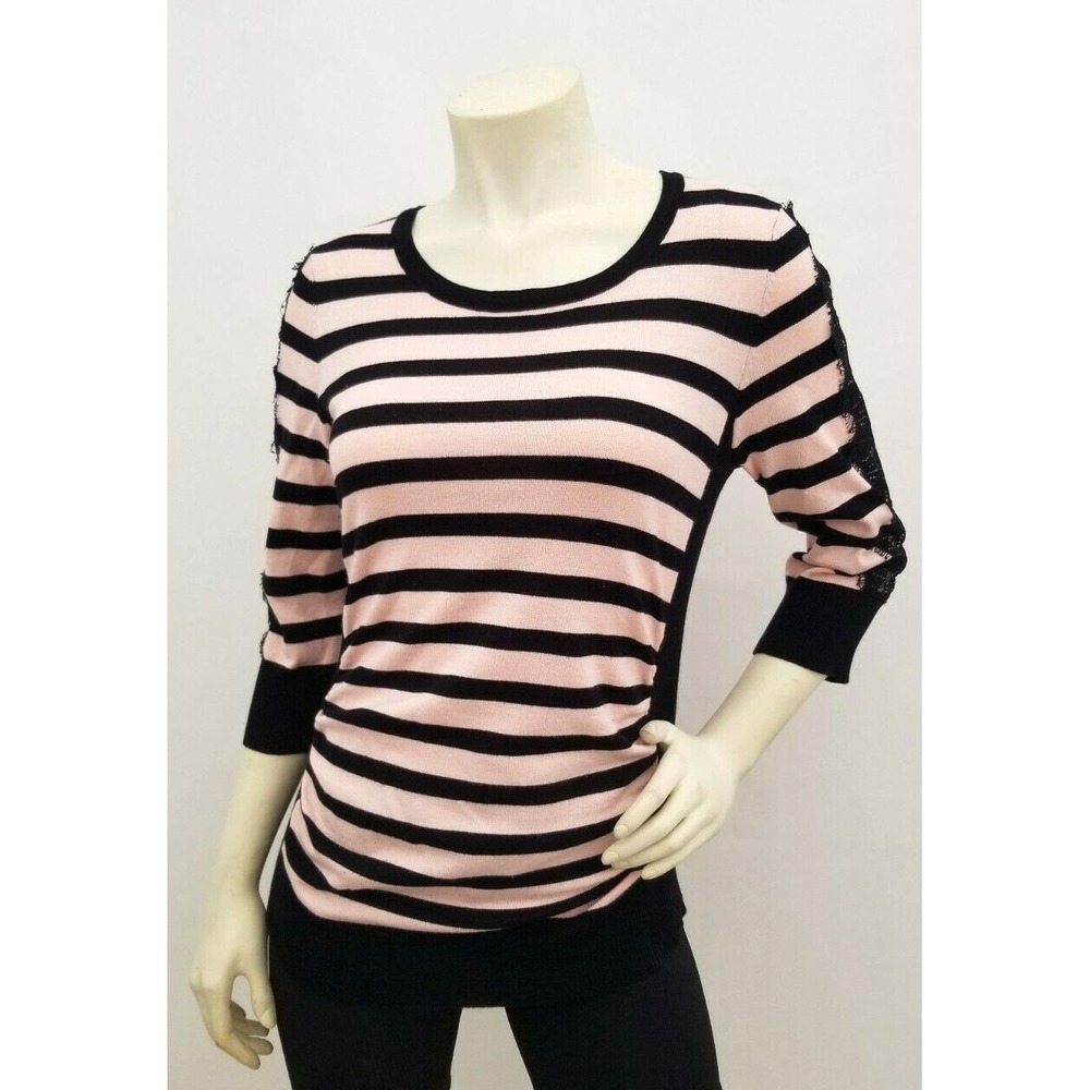 BCX  Soft Pink - Black Sweater,  Size XL.